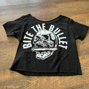 The Drive Wide Neck Cut Crop Top